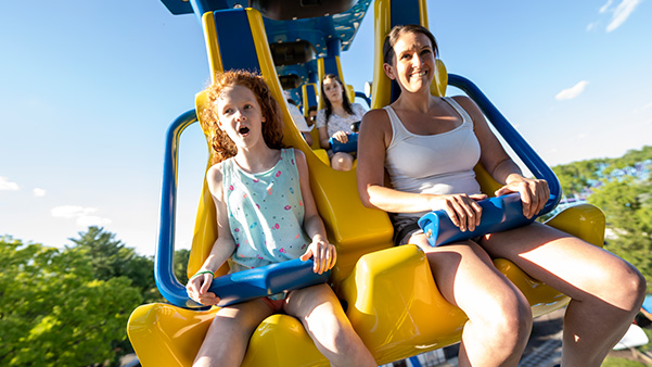 Family at Dutch Wonderland enjoying a ride.