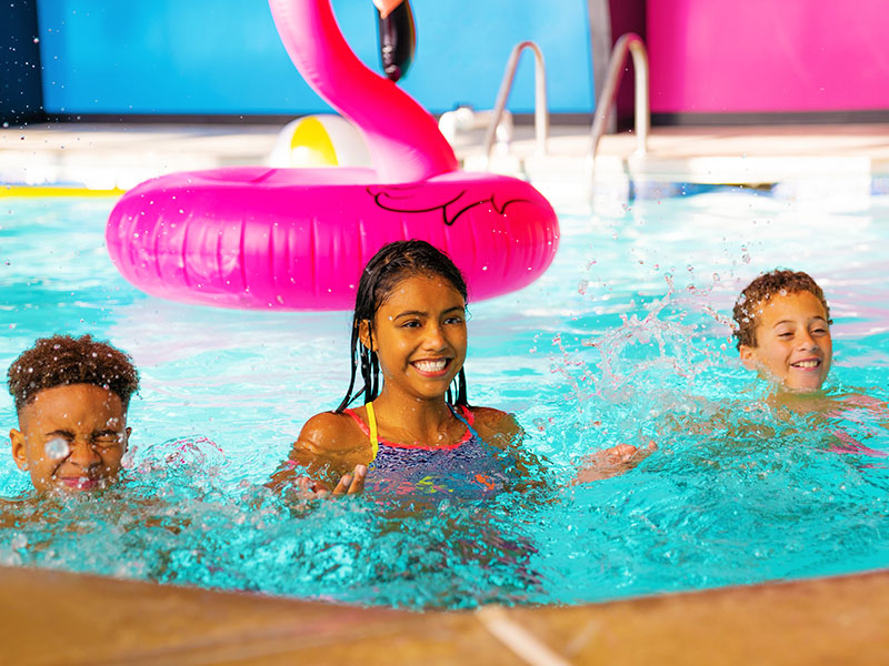 Kids swimming in pool